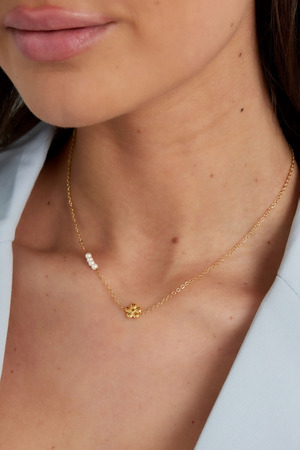 Collana di perle floreali - oro h5 Immagine3
